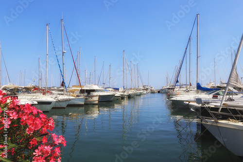  French Riviera. Yachts and boats in the port © photosimysia
