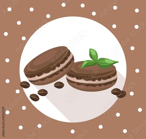 Vector delicious macaroons round card for menu, invitation, party