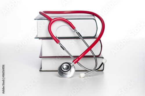 Concept of medical education with book and stethoscope