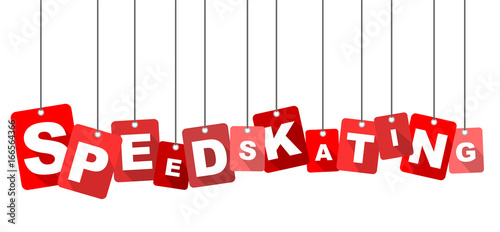 Red vector flat design background speedskating. It is well adapted for web design.