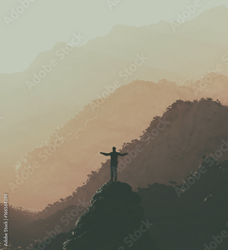 Hiker on the top of a mountain
