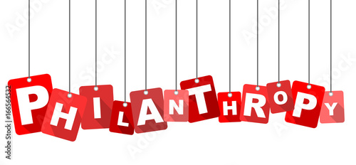 Red vector flat design background philanthropy. It is well adapted for web design.