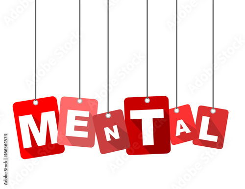 Red vector flat design background mental. It is well adapted for web design.