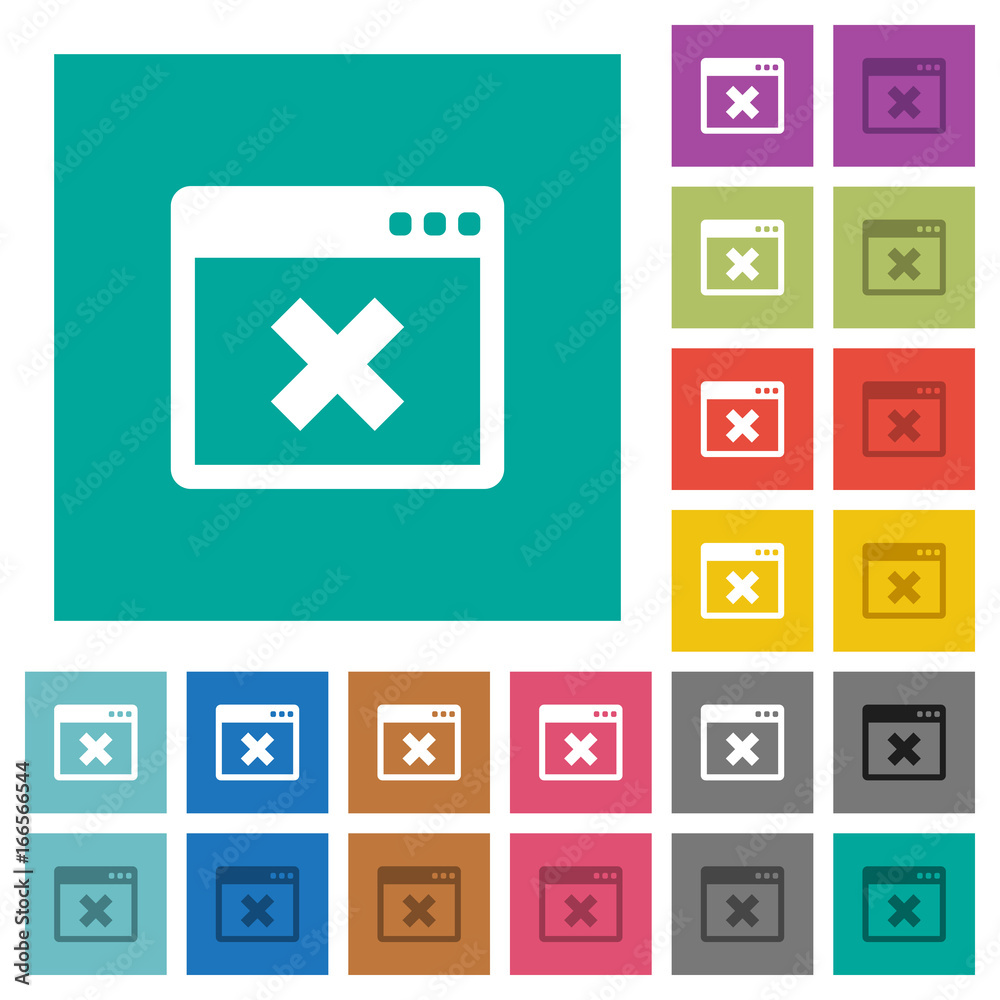 Application cancel square flat multi colored icons Application cancel square flat multi colored icons