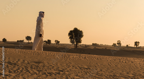Cuadro en lienzo Arab man in desert