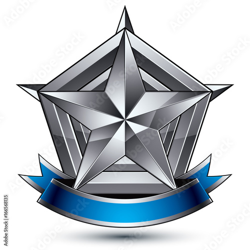 Heraldic 3d glossy blue and...