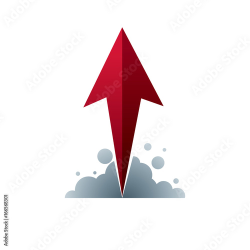 Vector rising arrow. Corporate start up logo isolated on  white background. Company growth concept. Startup idea.