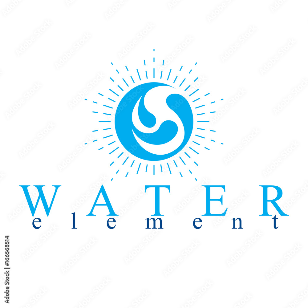 Sea wave splash vector symbol isolated on white. Water treatment company abstract logo. Sea wave splash vector symbol isolated on white. Water treatment company abstract logo.