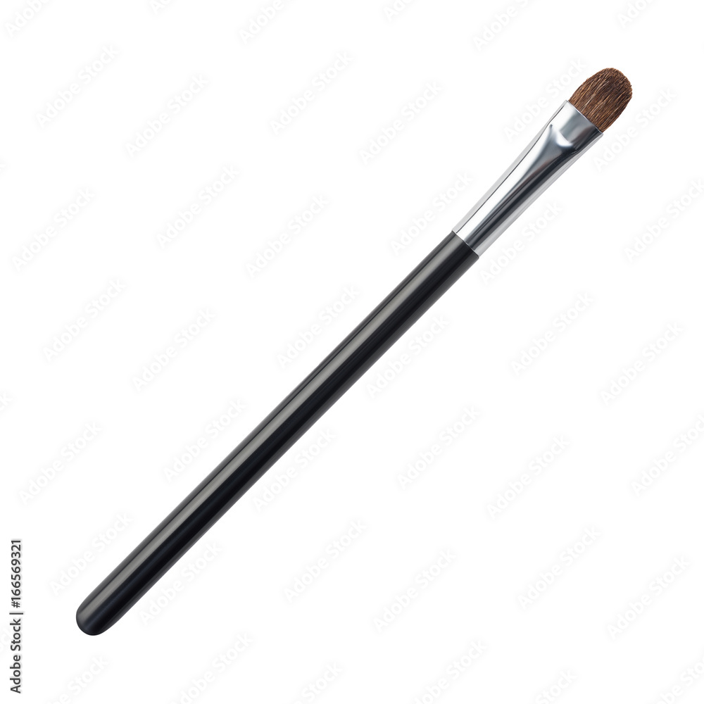 Make-up brush for applying eyeshadows, isolated on white.