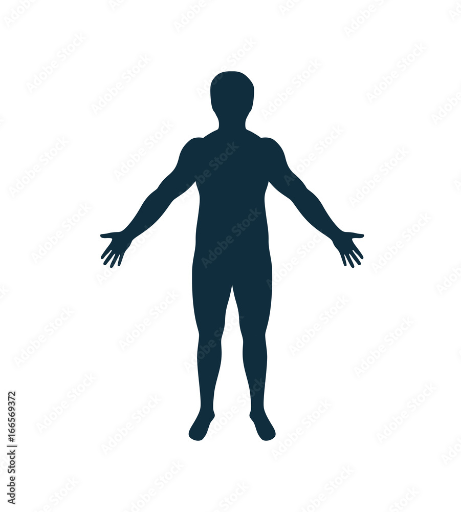 Vector graphic black and white illustration of human, individuality metaphor.