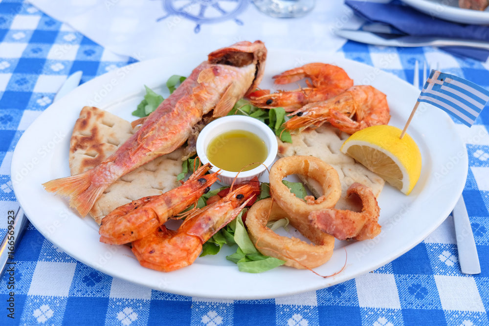 Traditional Greek fish plate meze