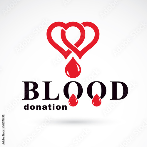 Blood donation conceptual illustration. World blood donor day logotype.