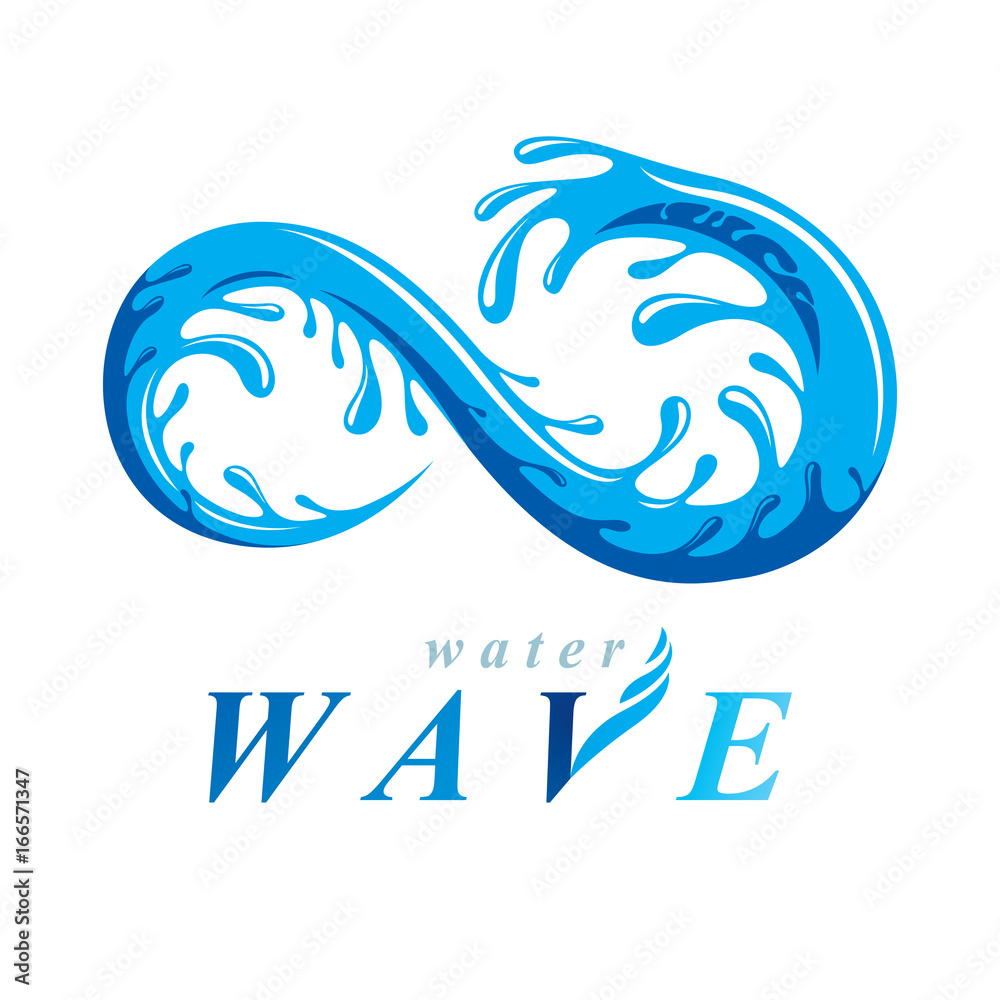 Pure water vector abstract sign for use as business emblem in spa and resort organizations. Living in harmony with nature concept. Infinity. Pure water vector abstract sign for use as business emblem in spa and resort organizations. Living in harmony with nature concept. Infinity.