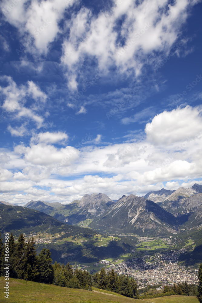 Fototapeta premium Bormio, Valtellina, summer panorama. Color image