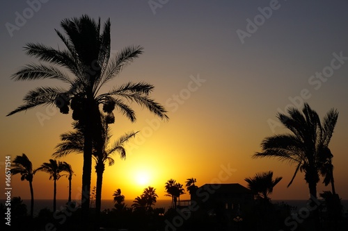 The sunset in Tel Aviv