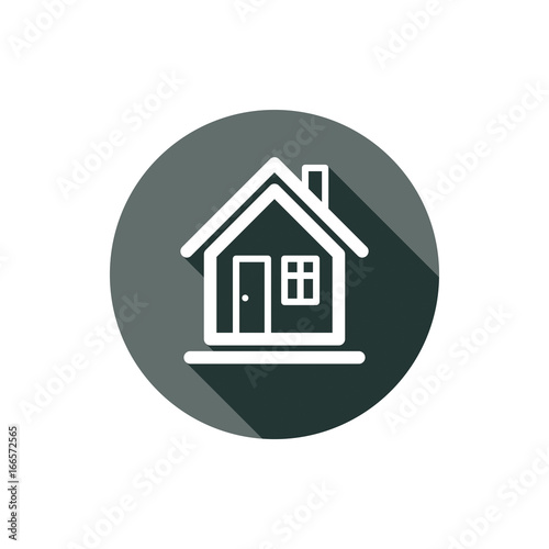 Real estate icon isolated on white, vector abstract house. Property developer symbol, conceptual sign, best for use in advertising.