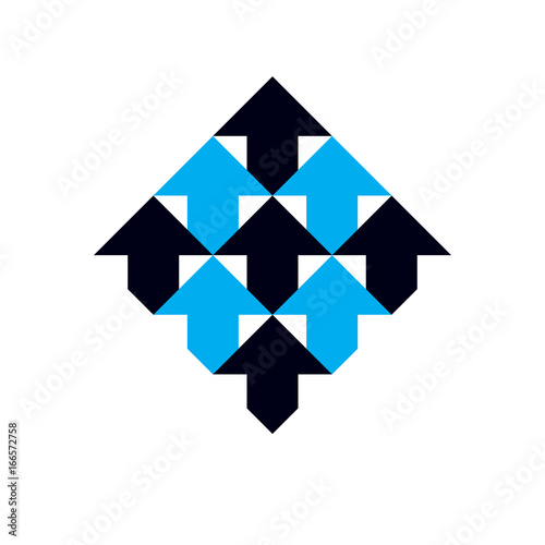 Business financial trend, vector upward arrow. Company increasing  concept. Business abstract logo isolated on  white background.
