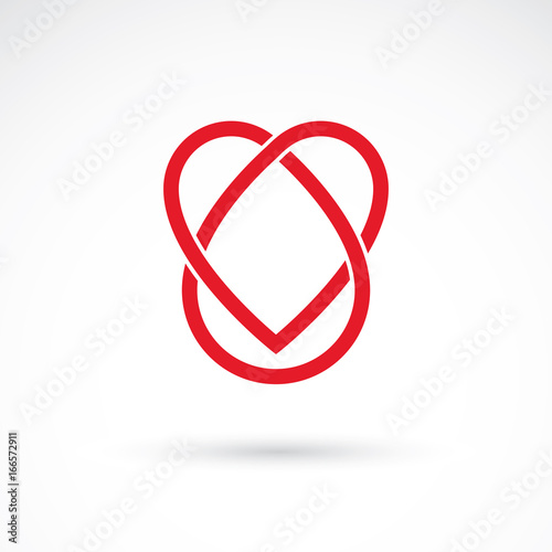 Vector illustration of heart shape and drops of blood. Cardiovascular system diseases remedy conceptual symbol for use in pharmacy.