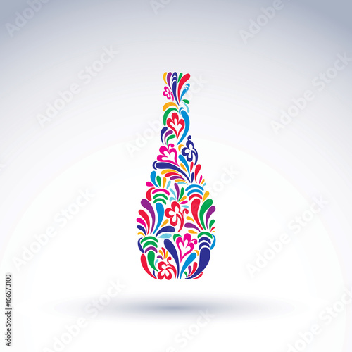 Bright flowery alcohol bott...