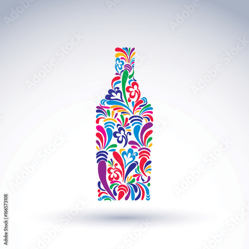 Bright flowery alcohol bott...