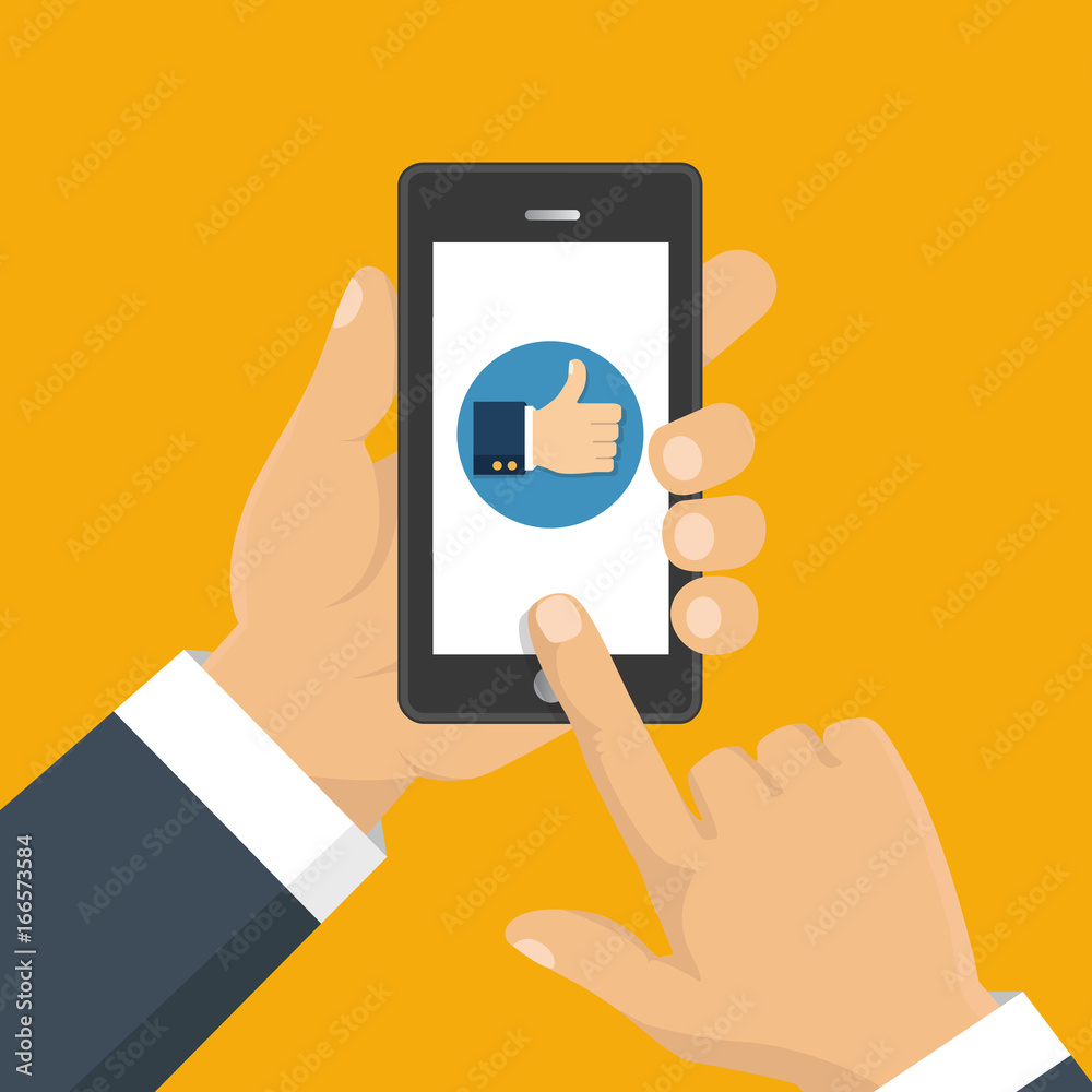 Vector illustration. Thumb Up vector icon. Isolated on a background. Like symbol. Vector illustration. Thumb Up vector icon. Isolated on a background. Like symbol.