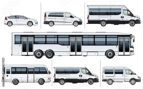 Vector realistic city transport mock-up