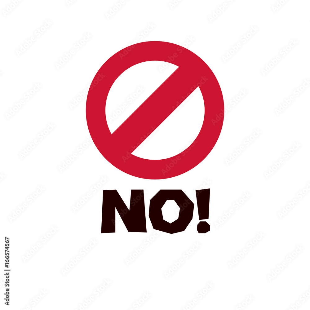 Vector X label with no word. Red rejection symbol, disapproved isolated on white.