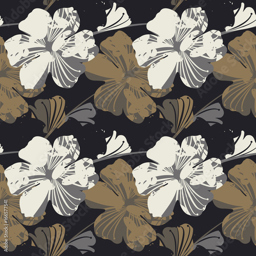 Elegant seamless pattern with abstract flowers