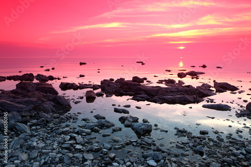 Sundown at Rock coast, Lake Baikal, Russia © konstantant