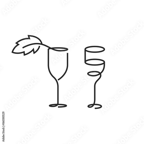 The wineglass monochrome icon. Goblet symbol. Flat Vector illustration