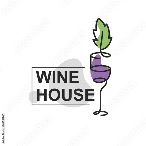 Wine shop, store vector color logo, emblem isolated on white background