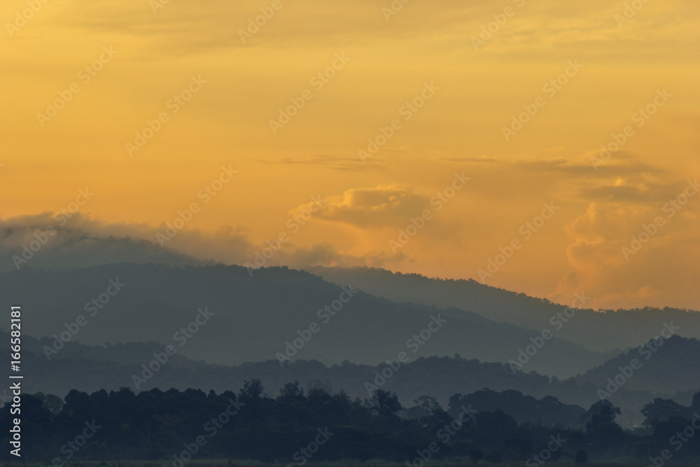 Nature of dramatic mountain view on sunset time.