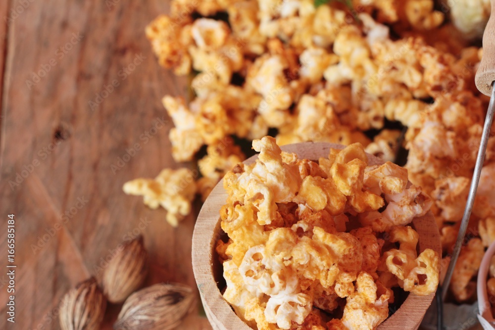 Popcorn with butter and fresh corn cob Popcorn with butter and fresh corn cob