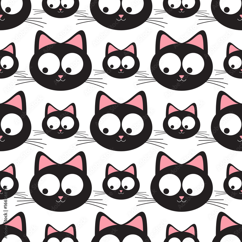 Funny cats seamless pattern