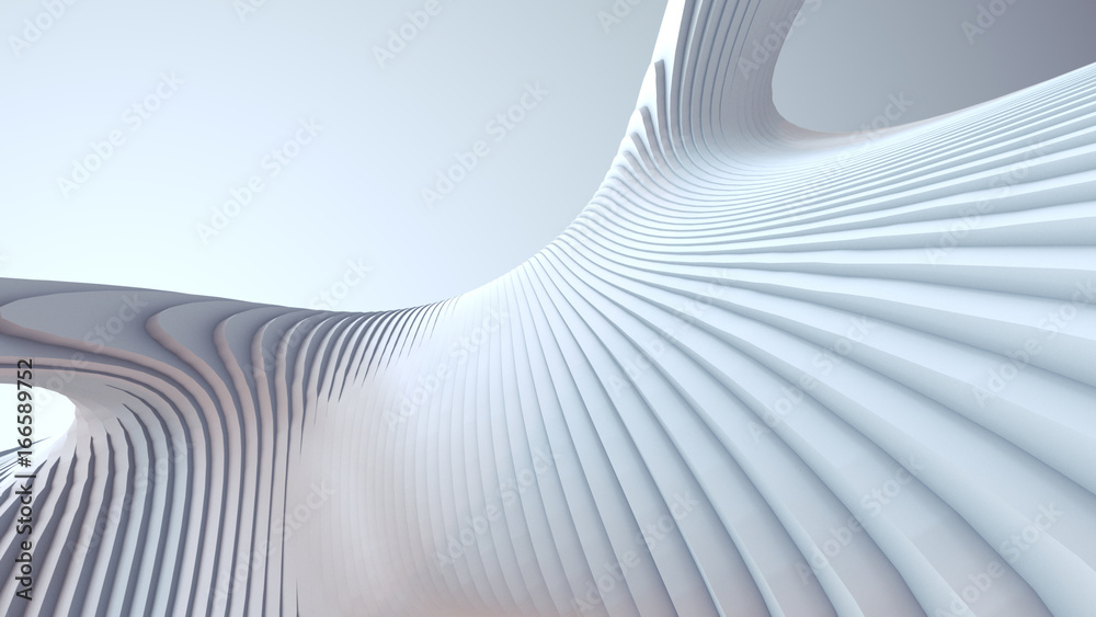 White stripe pattern futuristic background. 3d render illustration - obrazy, fototapety, plakaty 