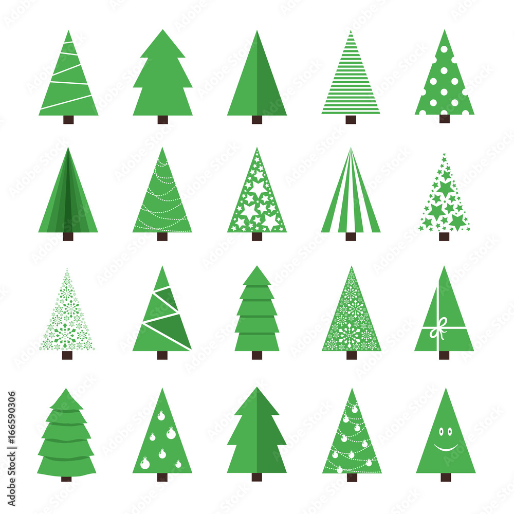 Set of vector Christmas Trees