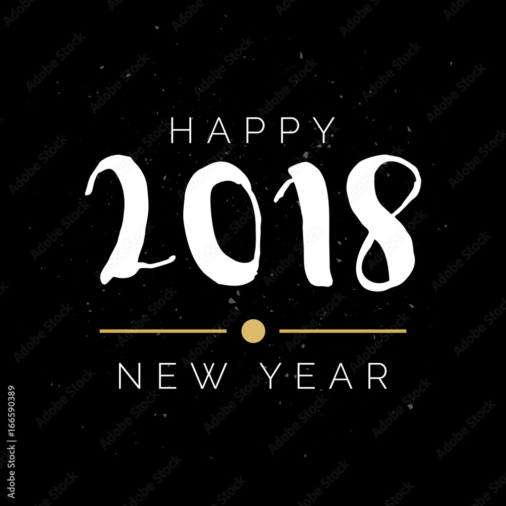 2018 Happy New Year typography. Vector illustration