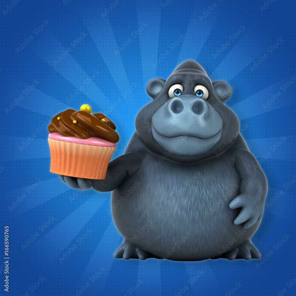 Naklejka premium Fun gorilla - 3D Illustration