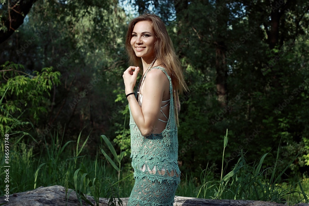 Photo session of a girl in the forest