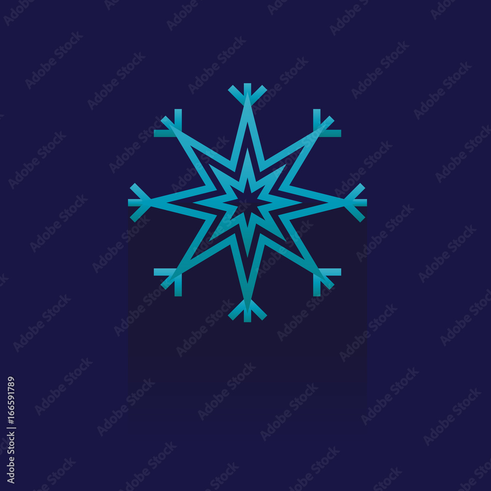 snowflake icon on blue background snowflake icon on blue background