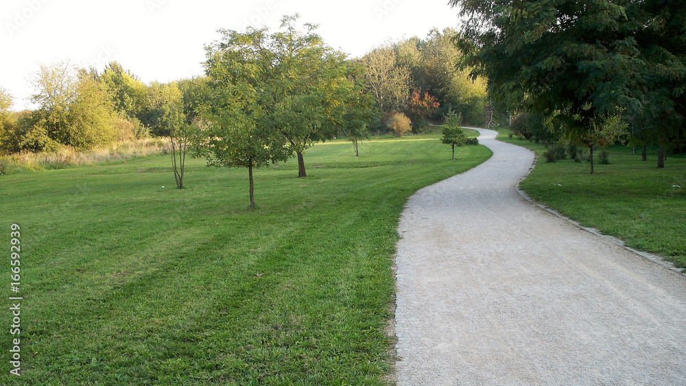 Early autumn in the park in the evening Early autumn in the park in the evening