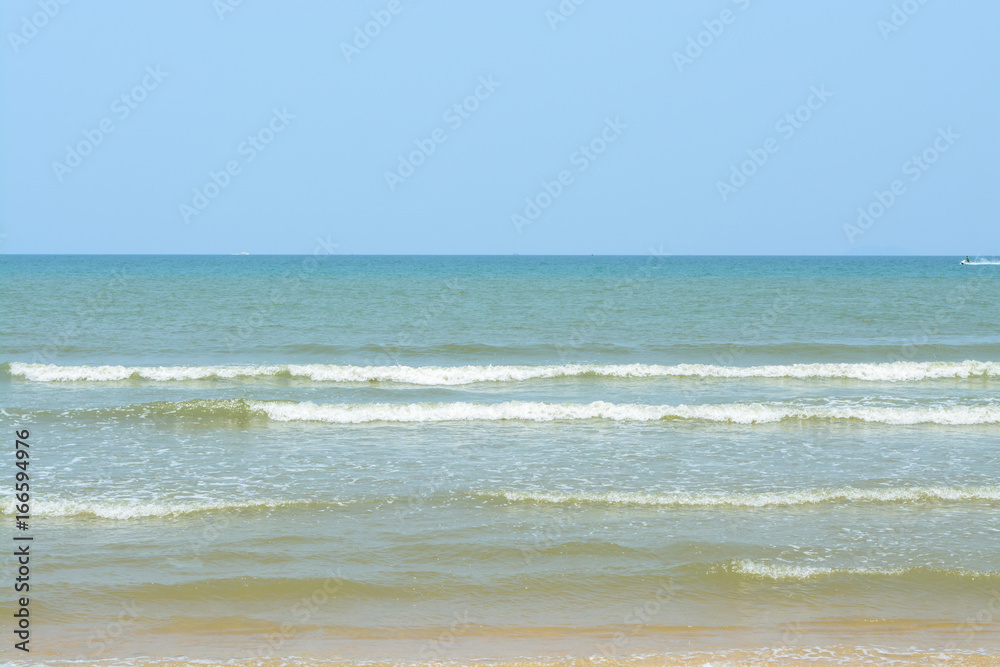 Sea summer background. landscape with clouds, ocean nature's tranquility