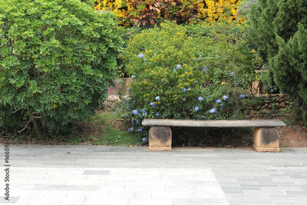 Wooden chairs in the garden vintage style