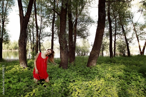 Photo session of a girl in the forest