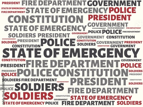 Valokuva STATE OF EMERGENCY - image with words associated with the topic STATE OF EMERGEN