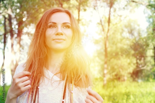 Photo session of a girl in the forest