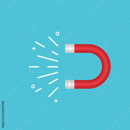 vector cool flat design element object of energy magnet