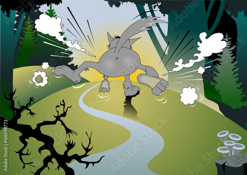 Escaping wolf