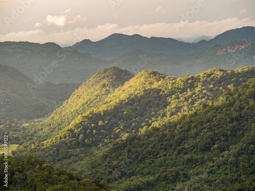 Mountain view with sunlight in Khao Yai National Park, Thailand