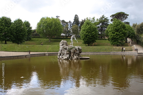 Neptune fountain in the center of the Boboli Gardens. The Sculptor, Stoldo Lorenzi. Florence